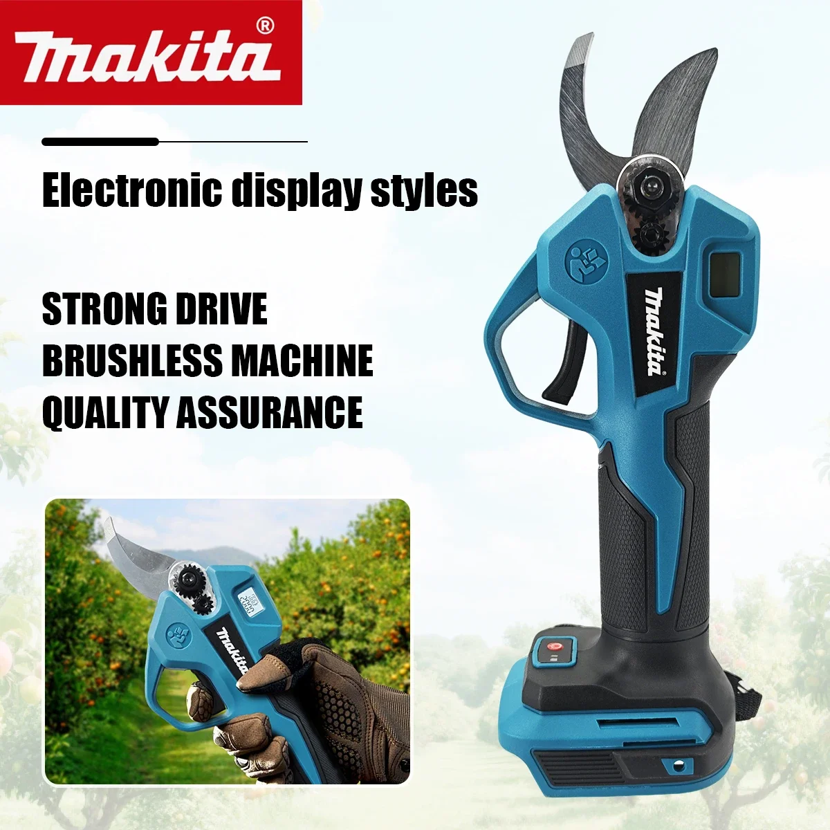 Garden Shredder Chipper - Makita Brushless Electric Pruner 4 Gears
