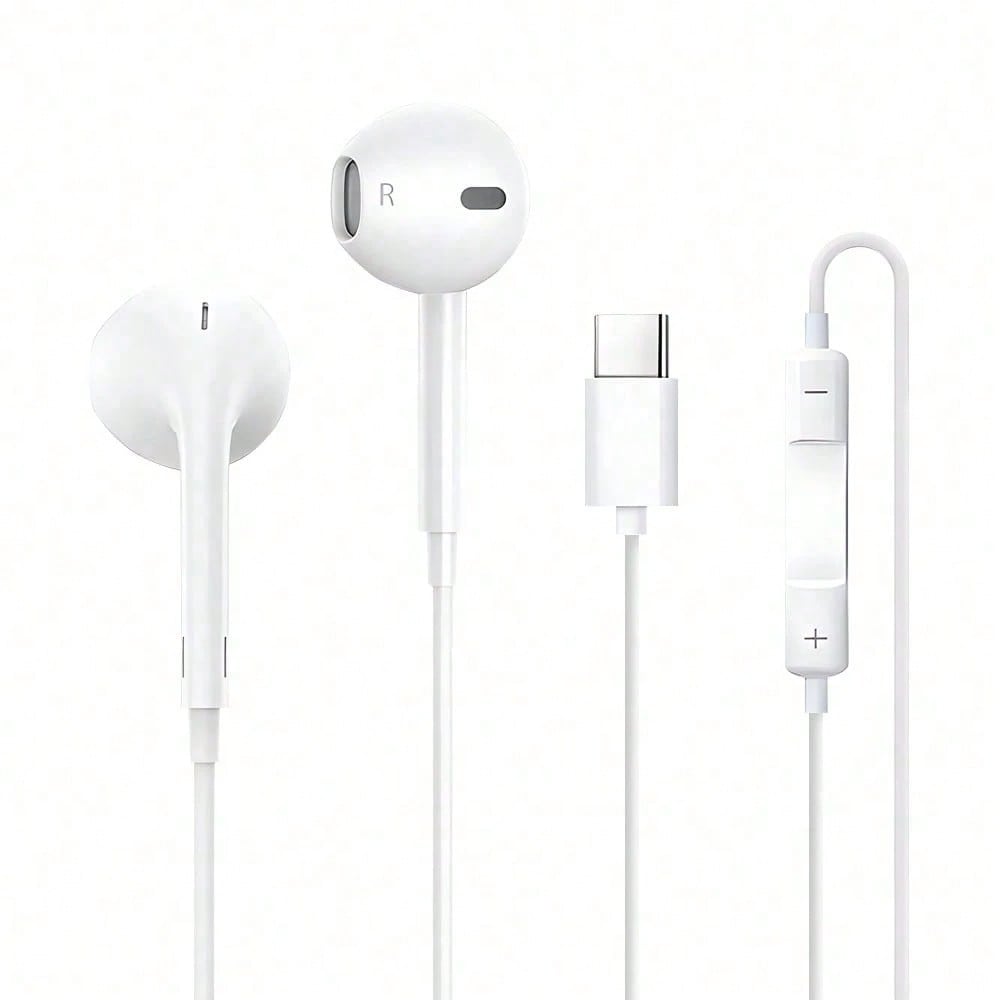 Quality Outdoor Power - C-Type In-Ear Headphones With Microphone, Noise