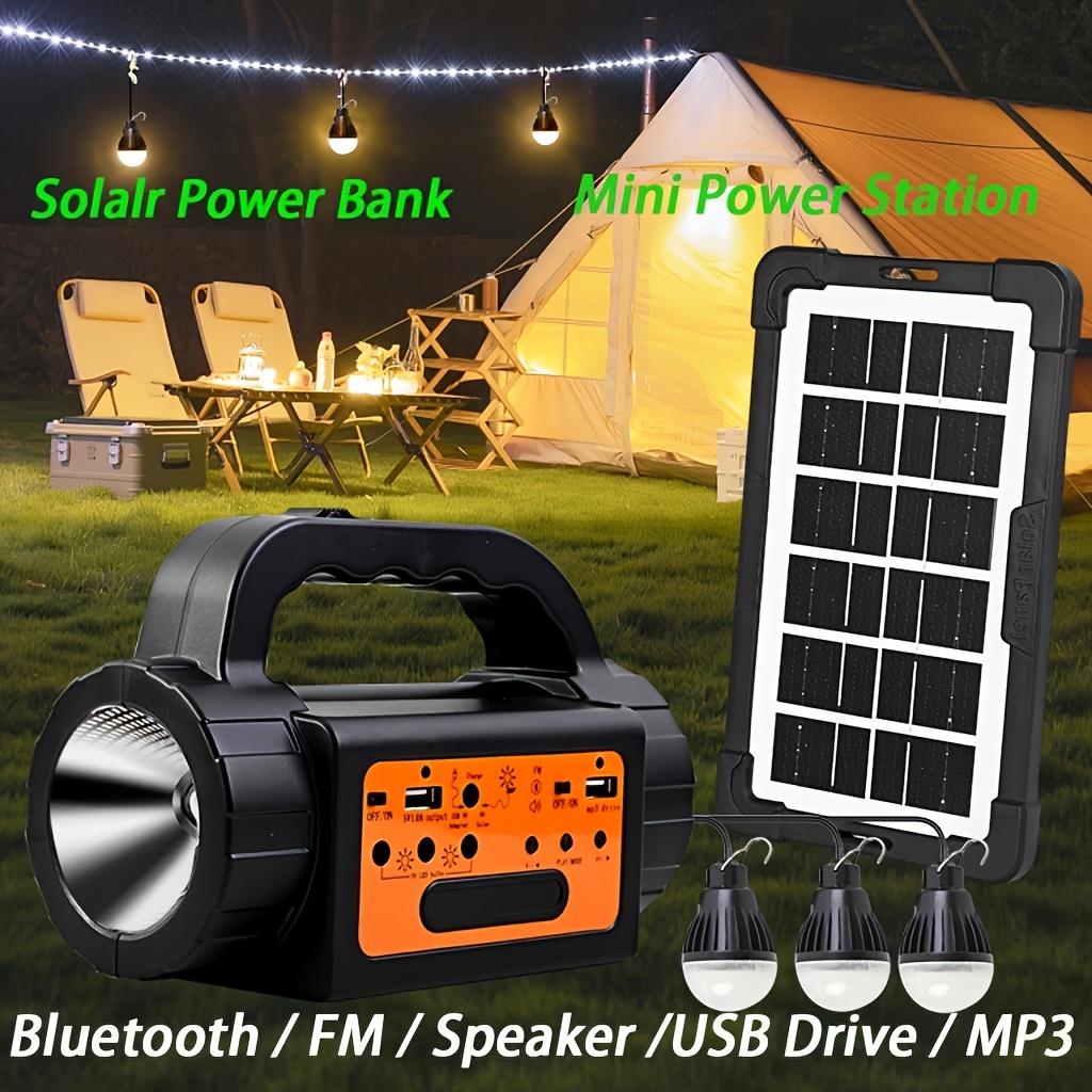 Outdoor Usb Power Bank - Solar Rechargeable Camping Lights Outdoor, Powered