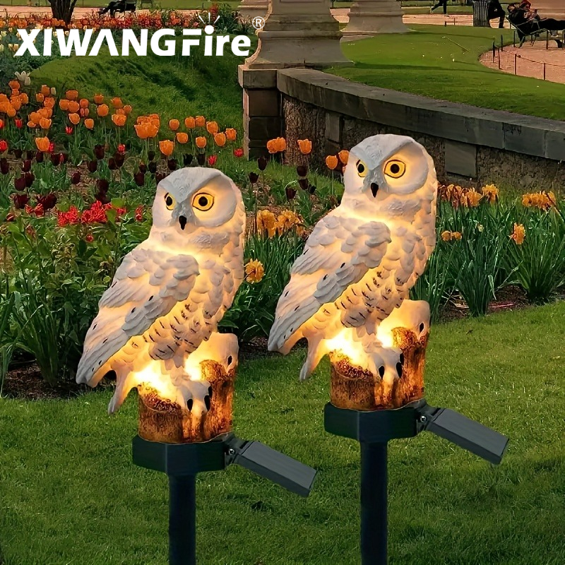 Outdoor Power Outlet Solar - Solar Owl Statue Garden Light LED