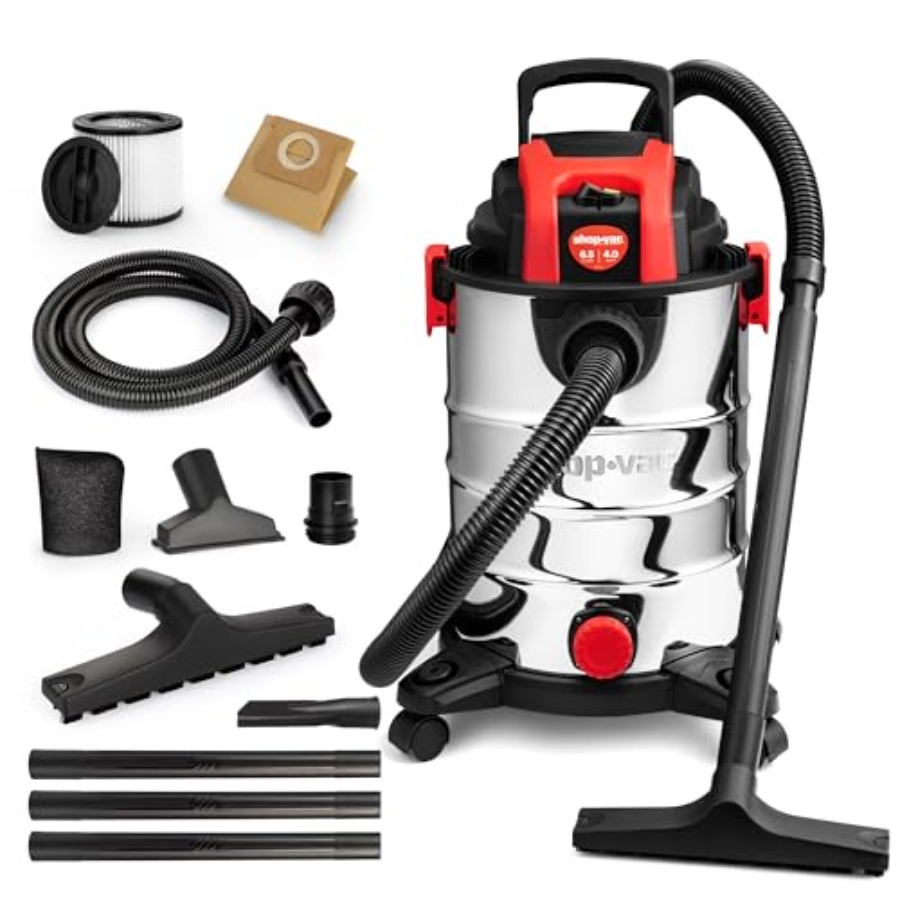 Wet Dry Vacuum Shop - 6.5 Gallon 4.0 HP Wet/Dry Vacuum