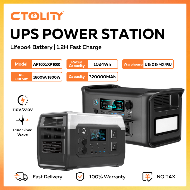 CTOLITY 1800W Portable Power S - مراجعة Outdoor Power Outlet Solar وسعره
