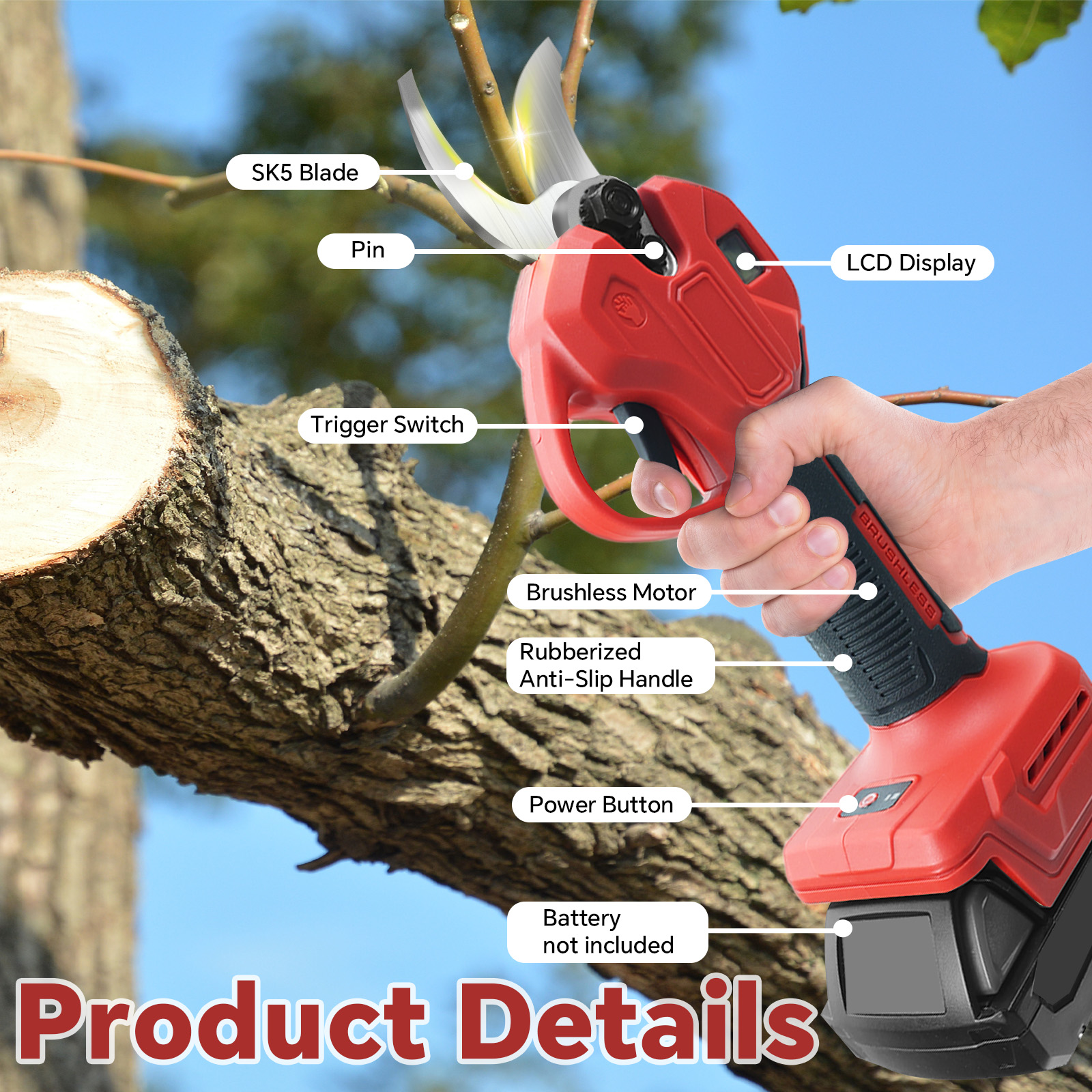 30mm Brushless Electric Prunin - مراجعة Garden Shredder Chipper وسعره