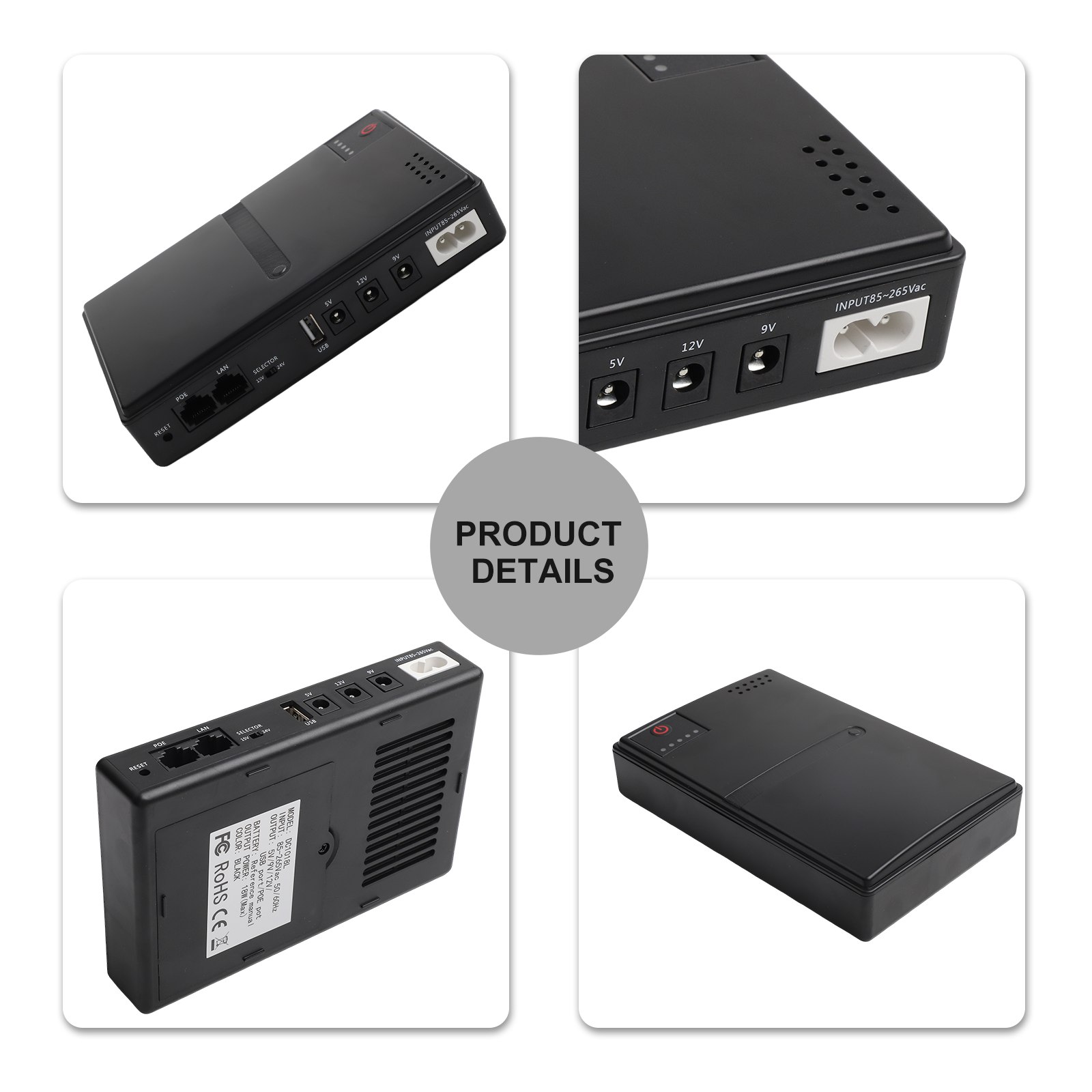 1018L 5V 9V 12V Backup DC UPS  - مراجعة Ups Power Supply Outdoor وسعره