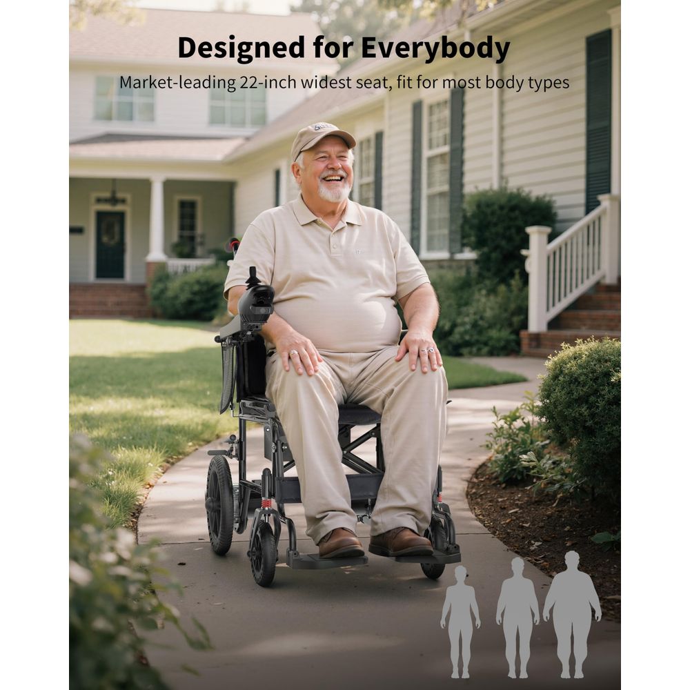 Widest Seat Electric Wheelchai - مراجعة Outdoor Power Wheelchair وسعره