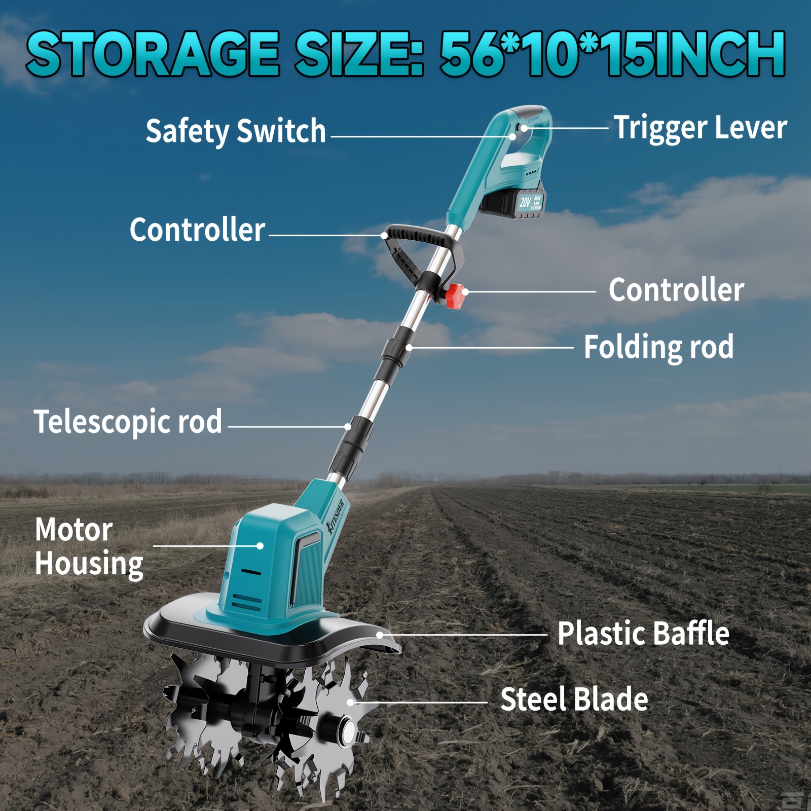 20V Cordless Tiller Cultivator - مراجعة Garden Tiller Mini وسعره