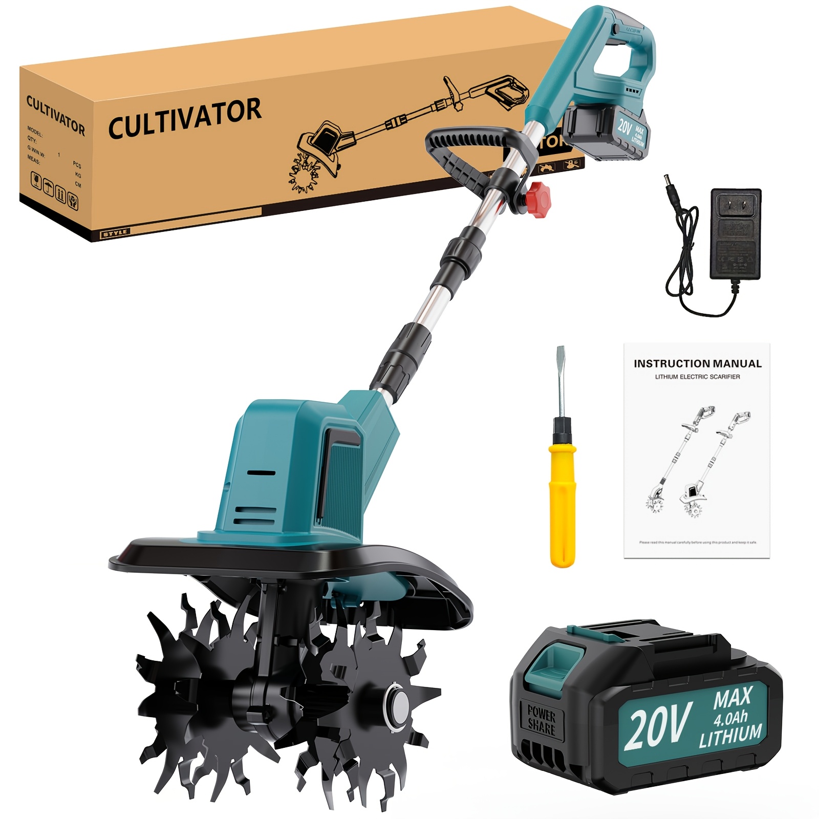 20V Cordless Tiller Cultivator - مراجعة Garden Tiller Mini وسعره
