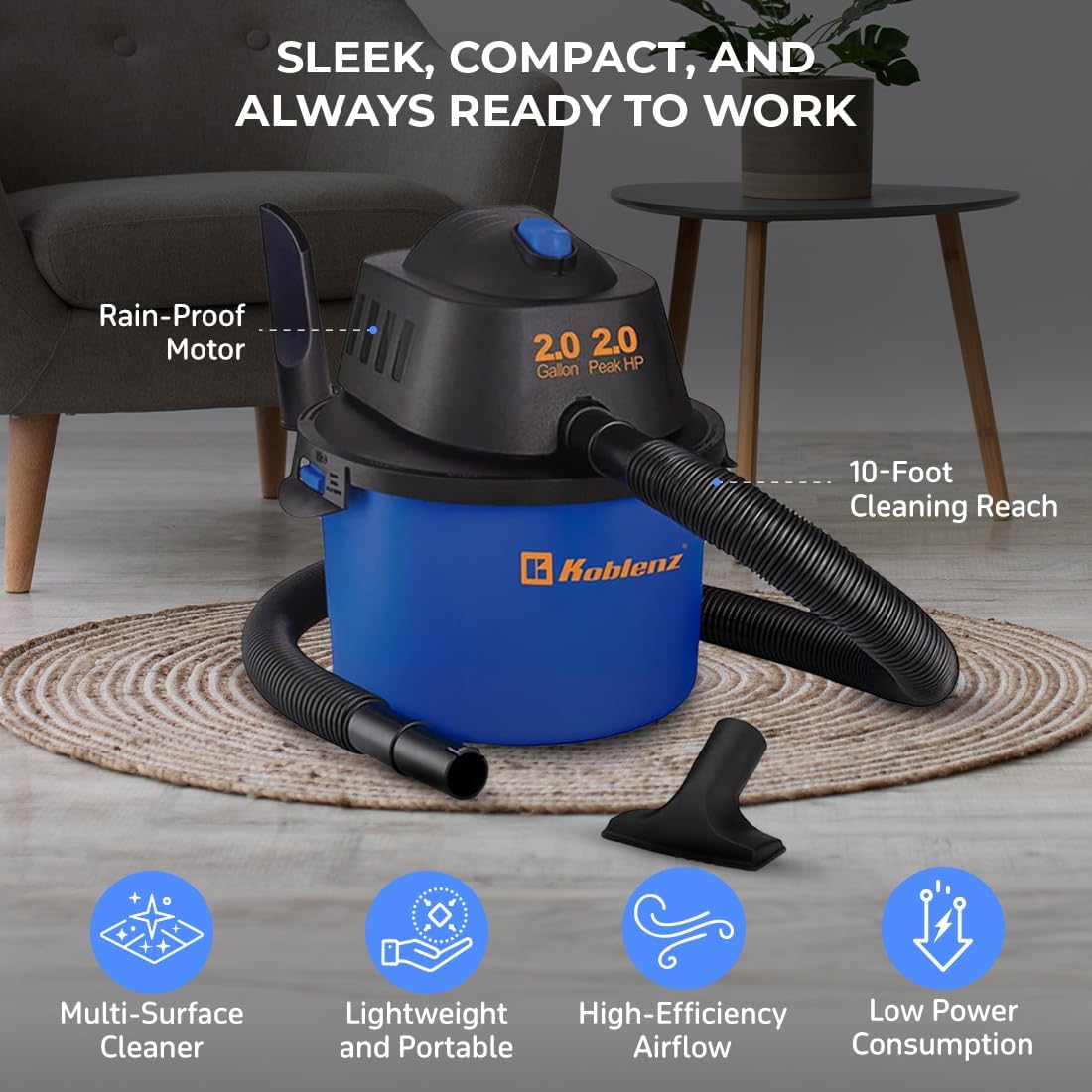 Wet Dry Vacuum Cleaner, 2 Gall - مراجعة Wet Dry Vacuum Shop وسعره