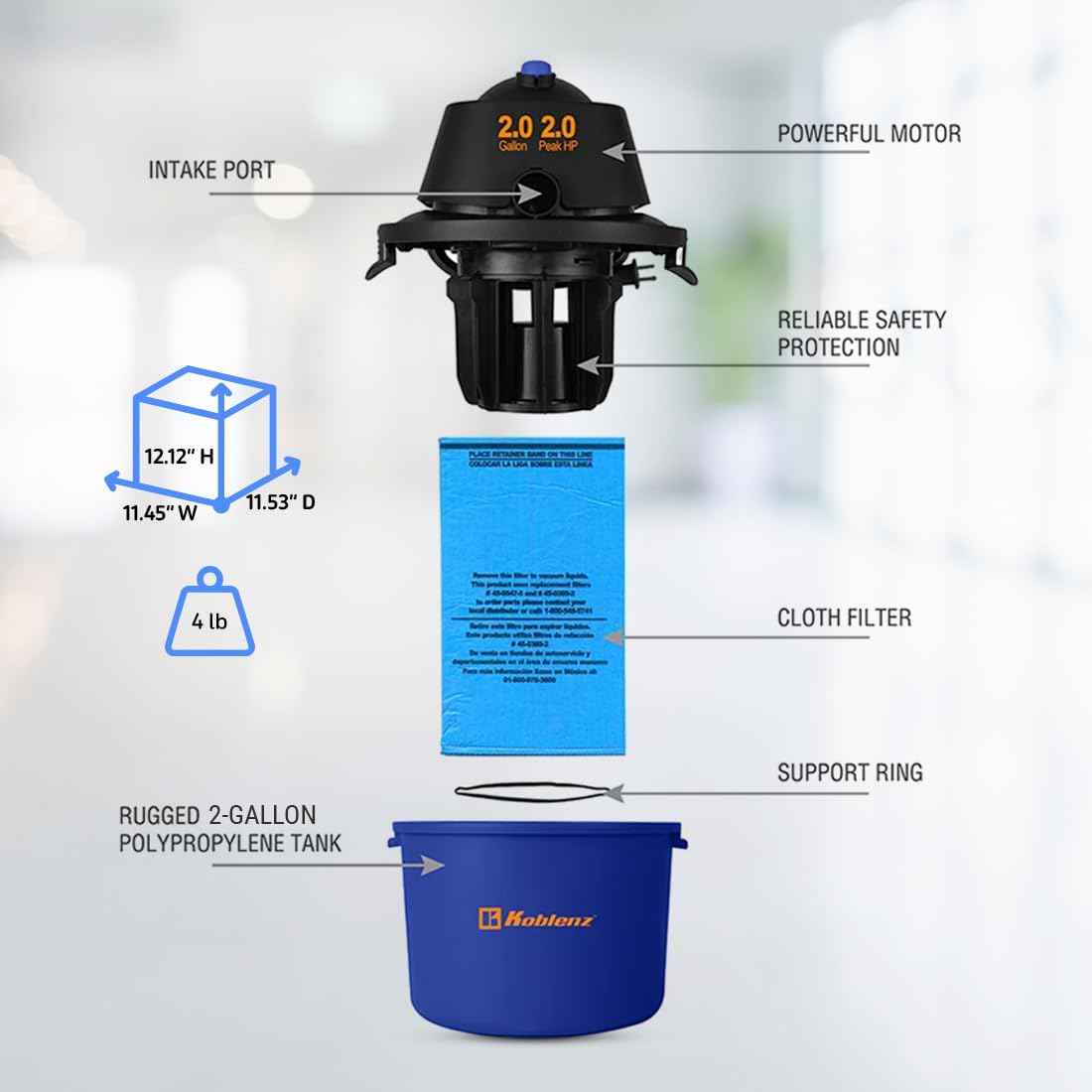 Wet Dry Vacuum Cleaner, 2 Gall - مراجعة Wet Dry Vacuum Shop وسعره