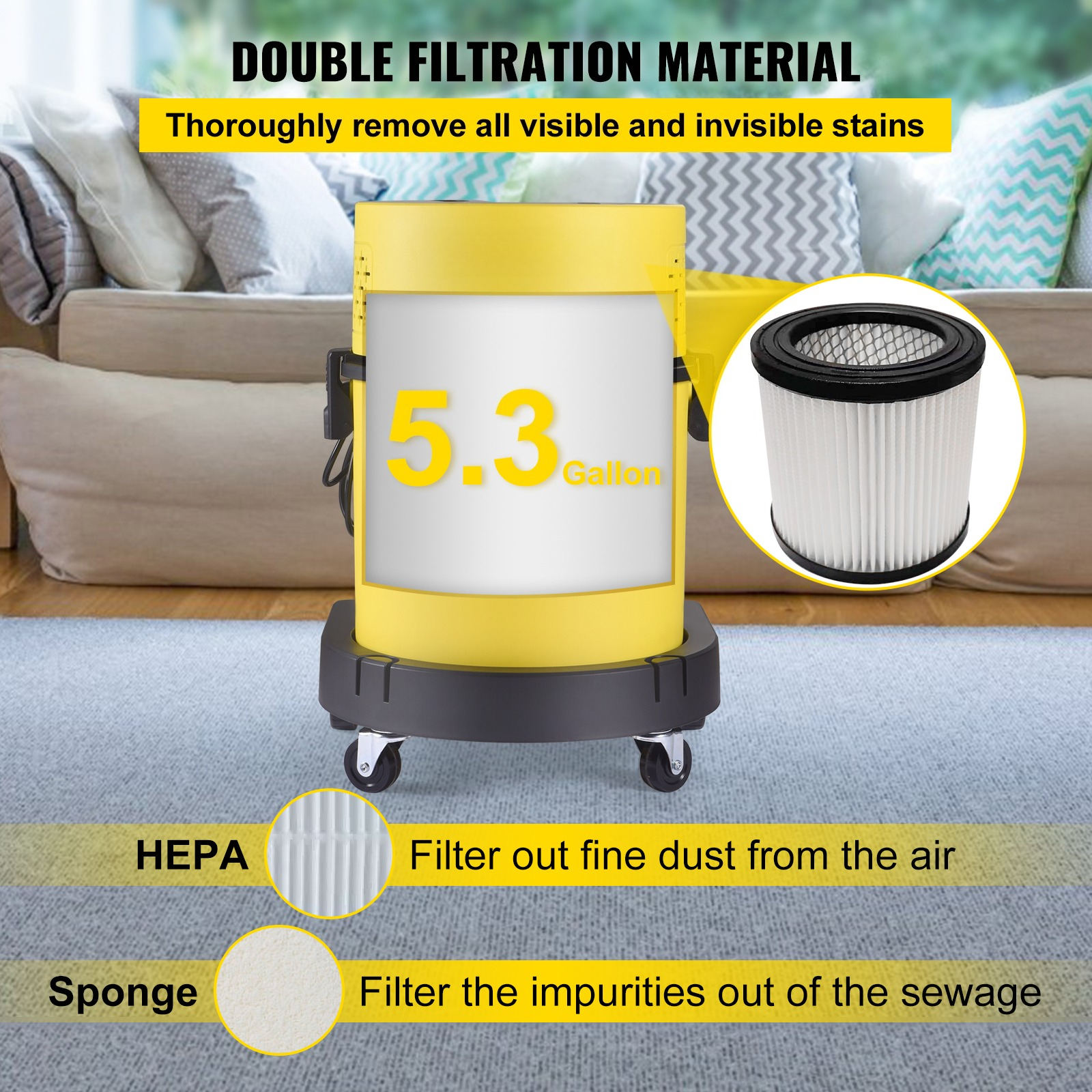 Wet Dry Vacuum Cleaner 5.3 Gal - مراجعة Wet Dry Vacuum Shop وسعره