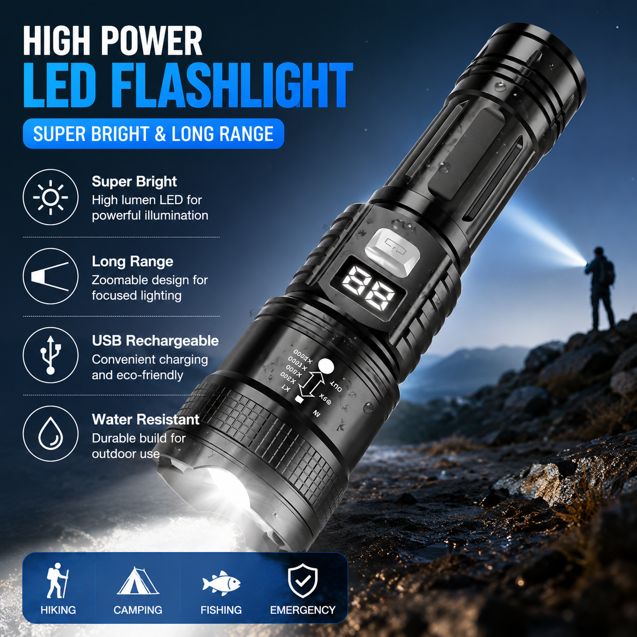 P50 High Brightness Flashlight - مراجعة Outdoor Usb Power Bank وسعره