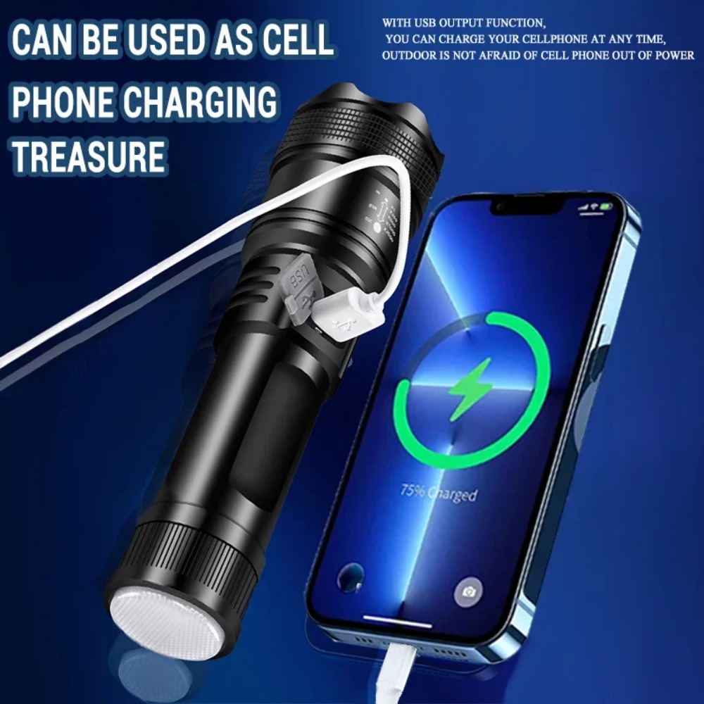 Powerful LED Flashlight USB Re - مراجعة Outdoor Usb Power Bank وسعره