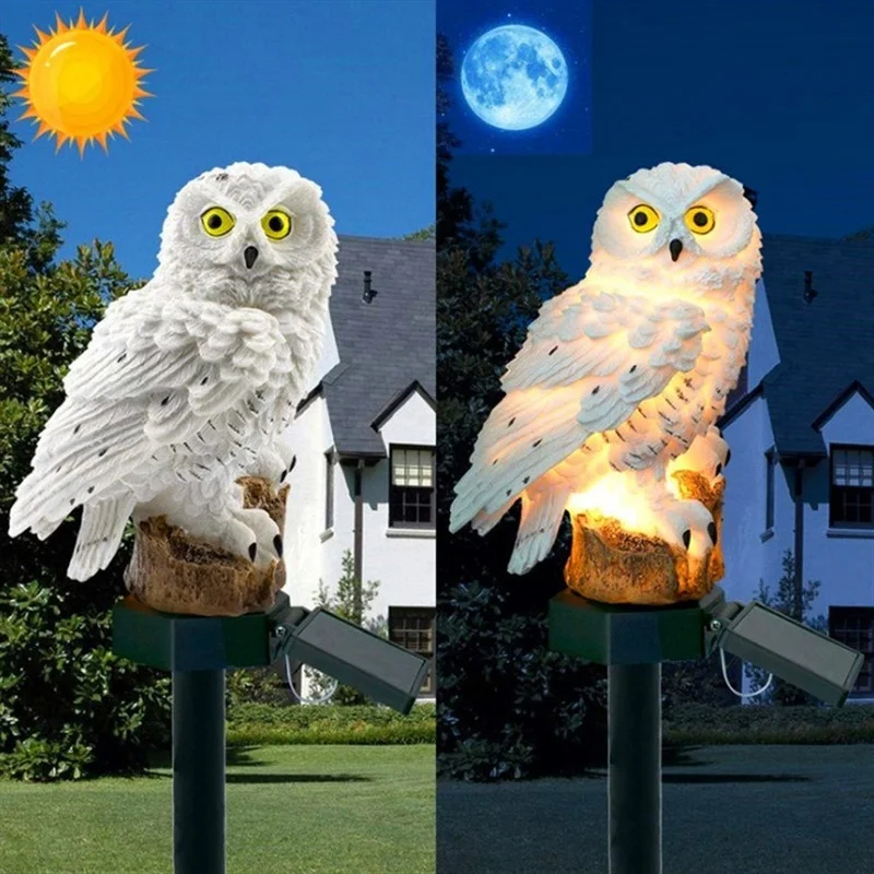 Solar Owl Statue Garden Light  - مراجعة Outdoor Power Outlet Solar وسعره