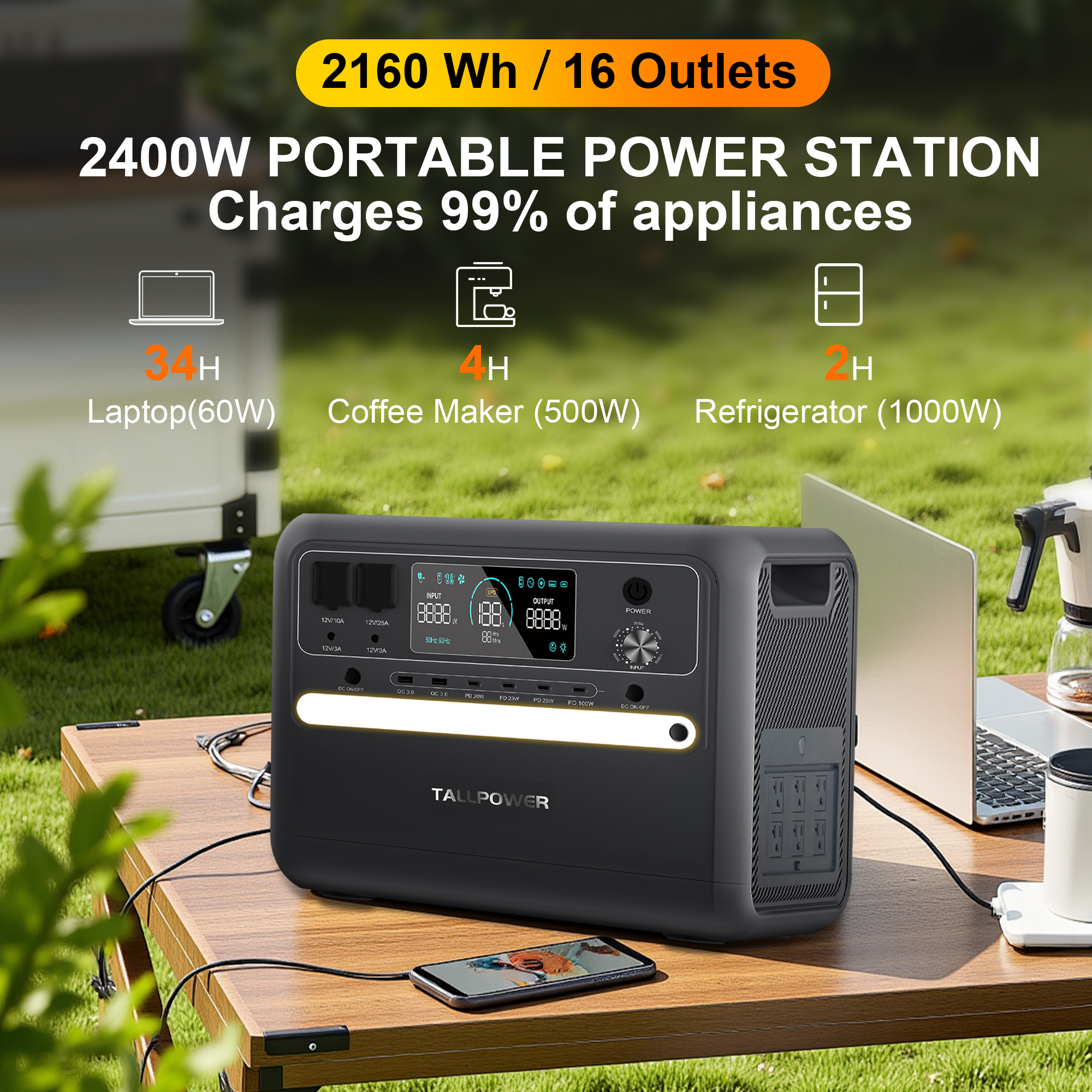 TALLPOWER Portable Power Stati - مراجعة Ups Power Supply Outdoor وسعره