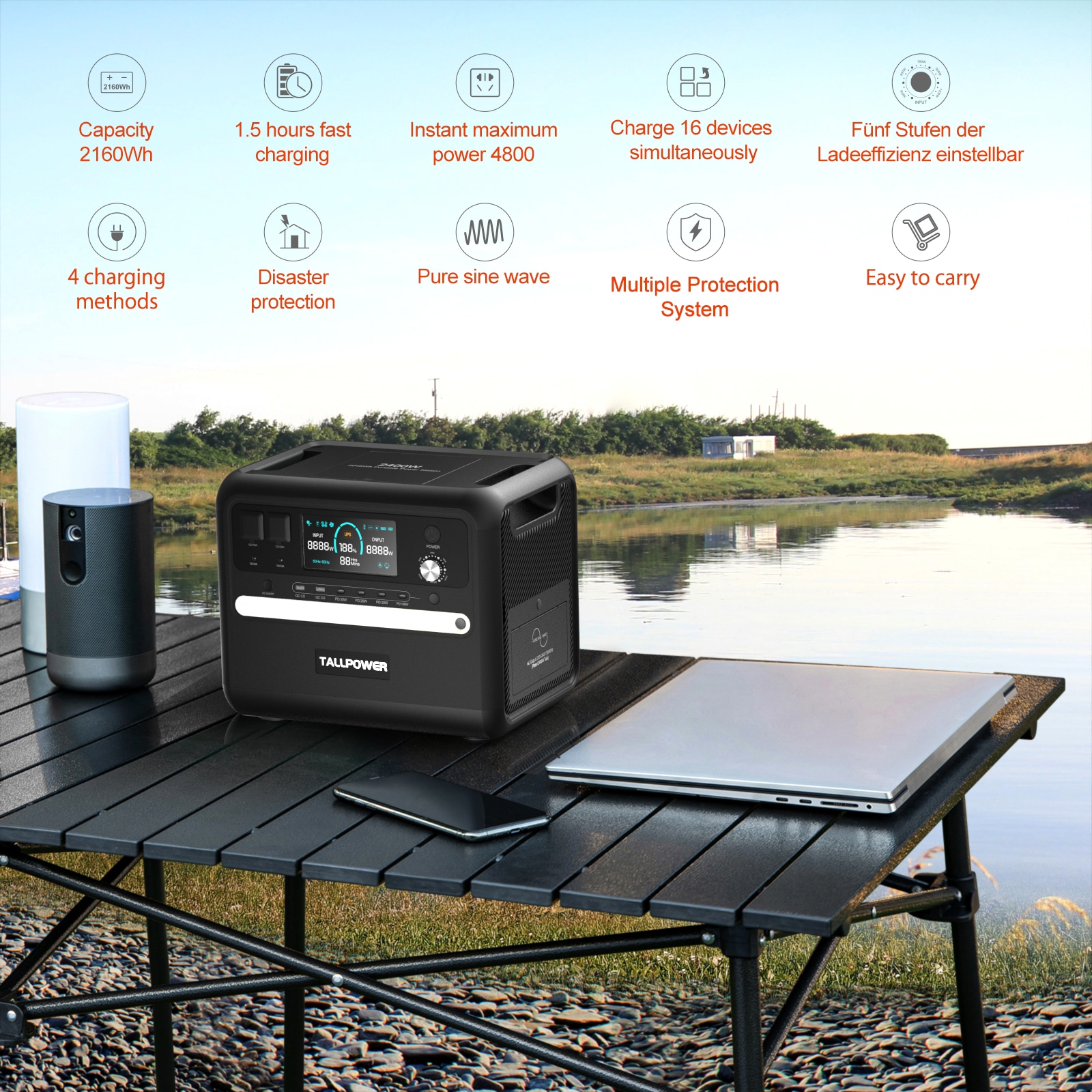 TALLPOWER Portable Power Stati - مراجعة Ups Power Supply Outdoor وسعره
