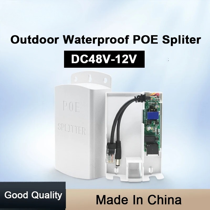1PCS  POE Splitter 48V to 12V  - مراجعة Outdoor Power Module وسعره