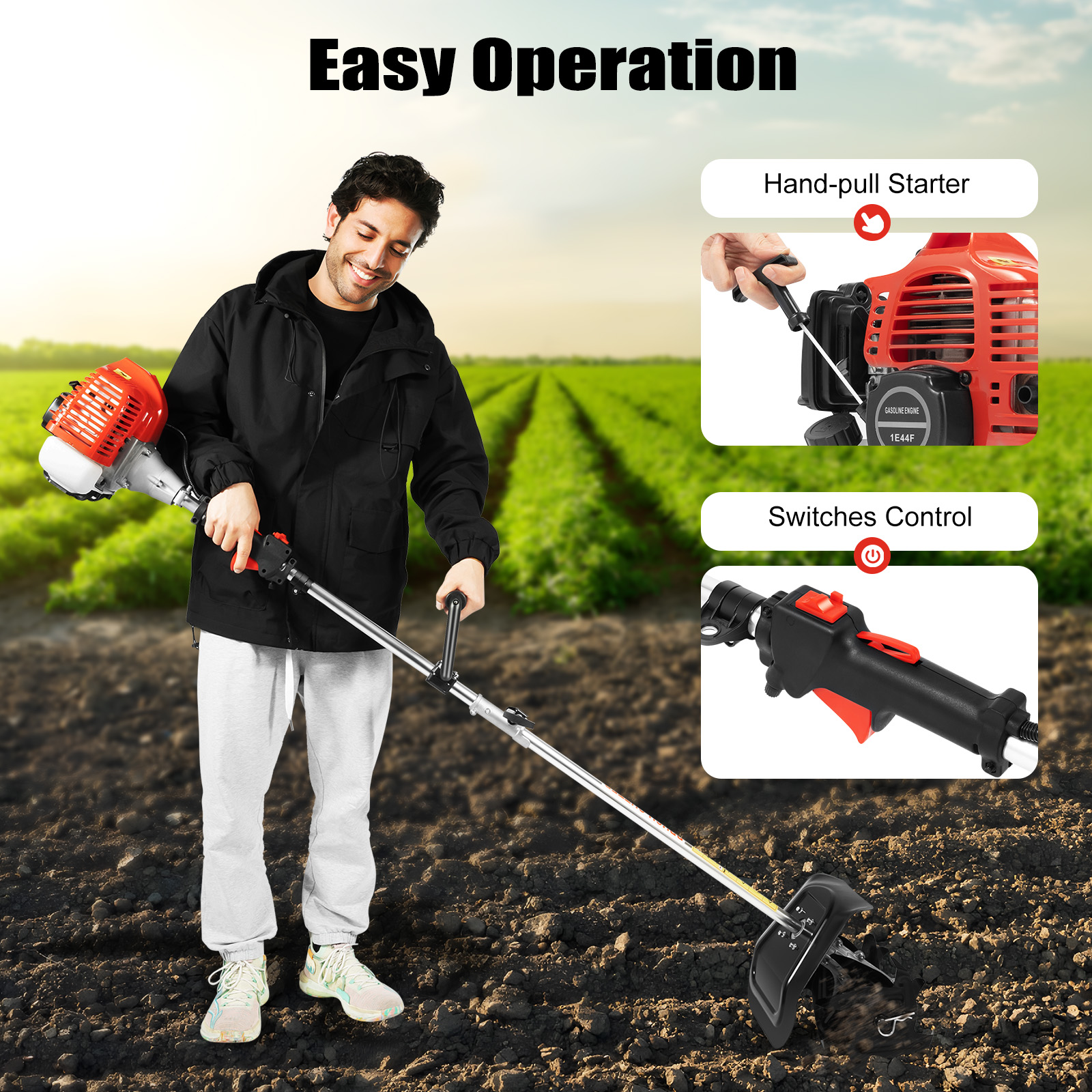 Mini Tiller Cultivator, 51.7cc - مراجعة Garden Tiller Mini وسعره