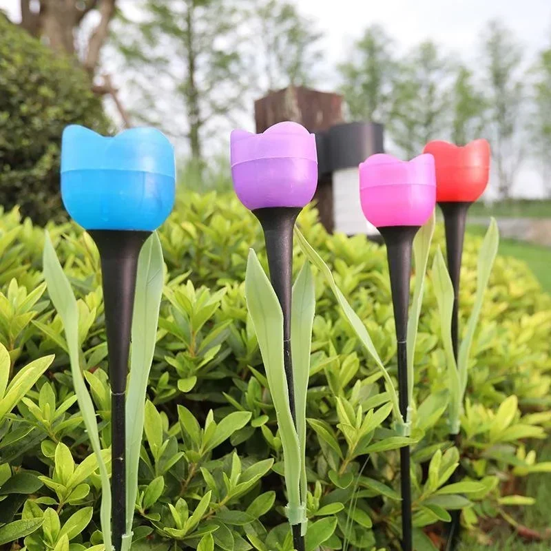 1Pcs Garden Tulip Flower Shape - مراجعة Outdoor Power Outlet Solar وسعره