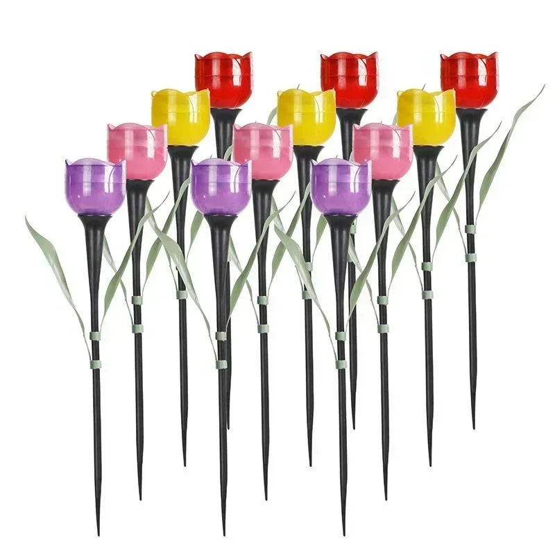 1Pcs Garden Tulip Flower Shape - مراجعة Outdoor Power Outlet Solar وسعره
