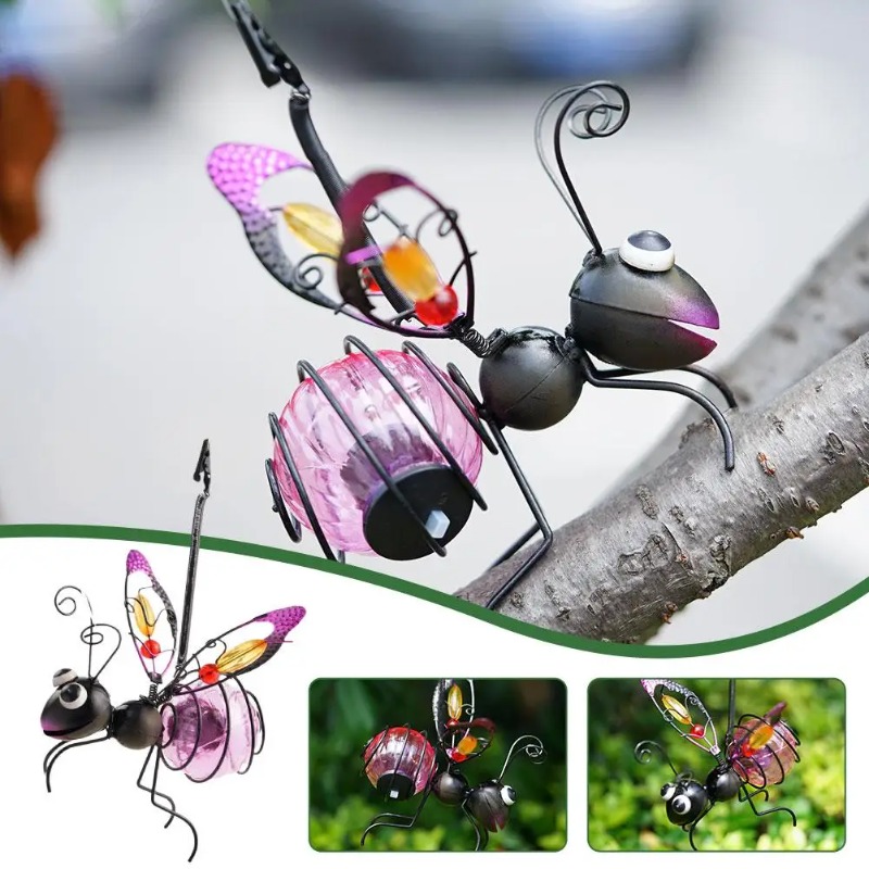 Solar Iron Insect Statue With  - مراجعة Outdoor Power Outlet Solar وسعره