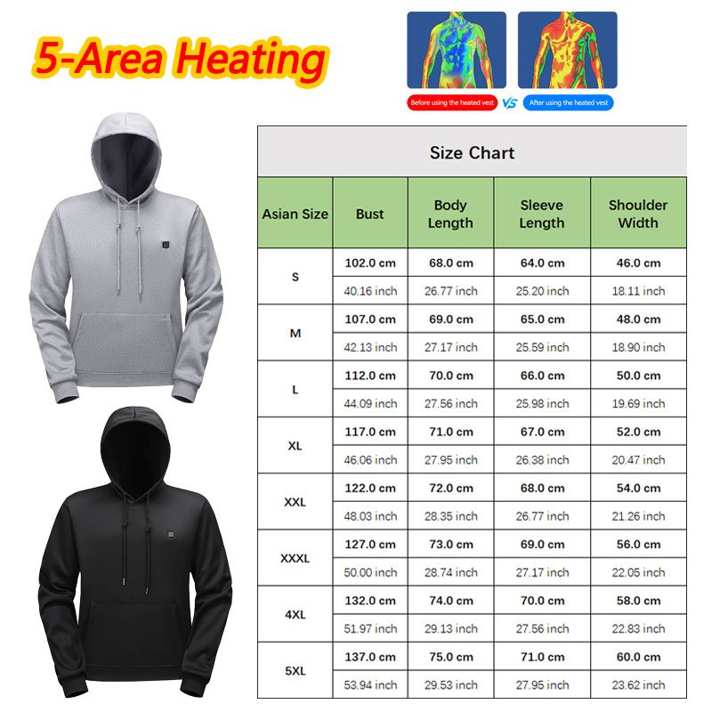 5 Zone Heating Hoodie Heating  - مراجعة Outdoor Usb Power Bank وسعره