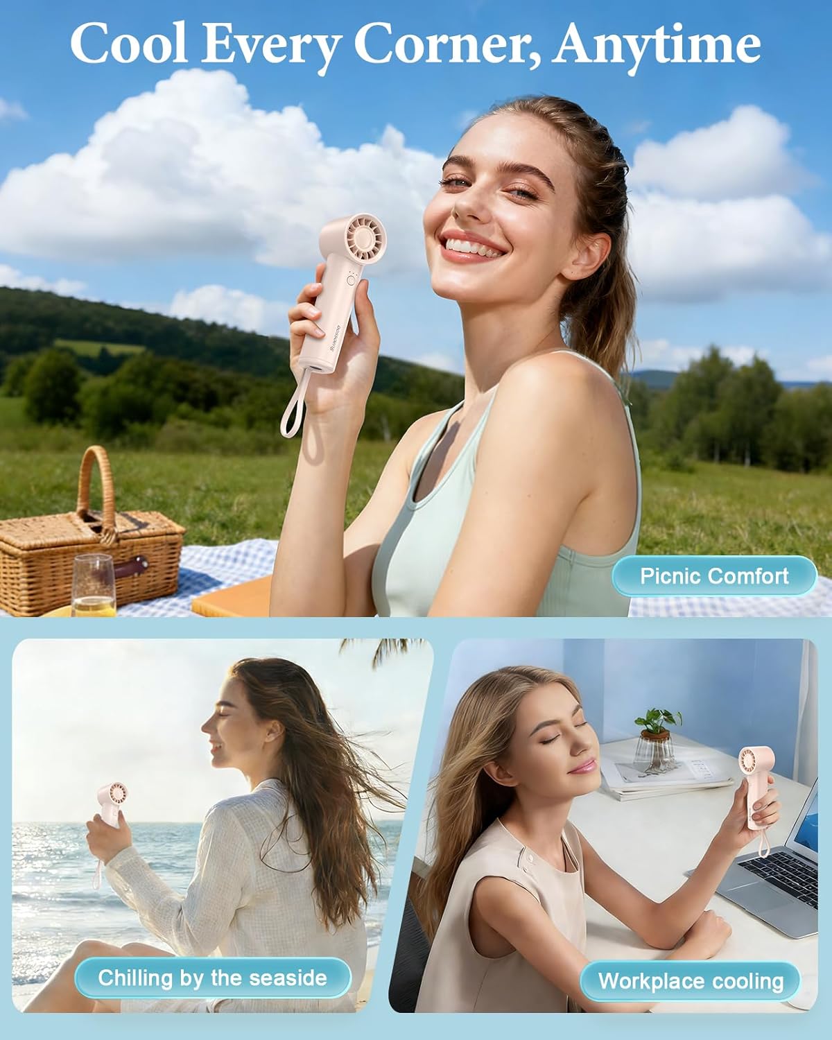 Portable Handheld Fan with Pow - مراجعة Outdoor Usb Power Bank وسعره