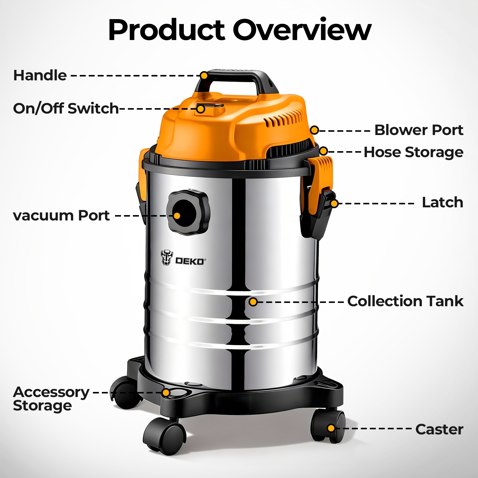 DEKO Shop Vac Wet Dry Vacuum C - مراجعة Wet Dry Vacuum Shop وسعره