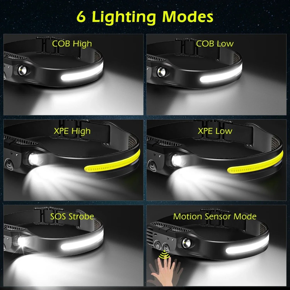 COB LED Induction Headlamp USB - مراجعة Outdoor Usb Power Bank وسعره