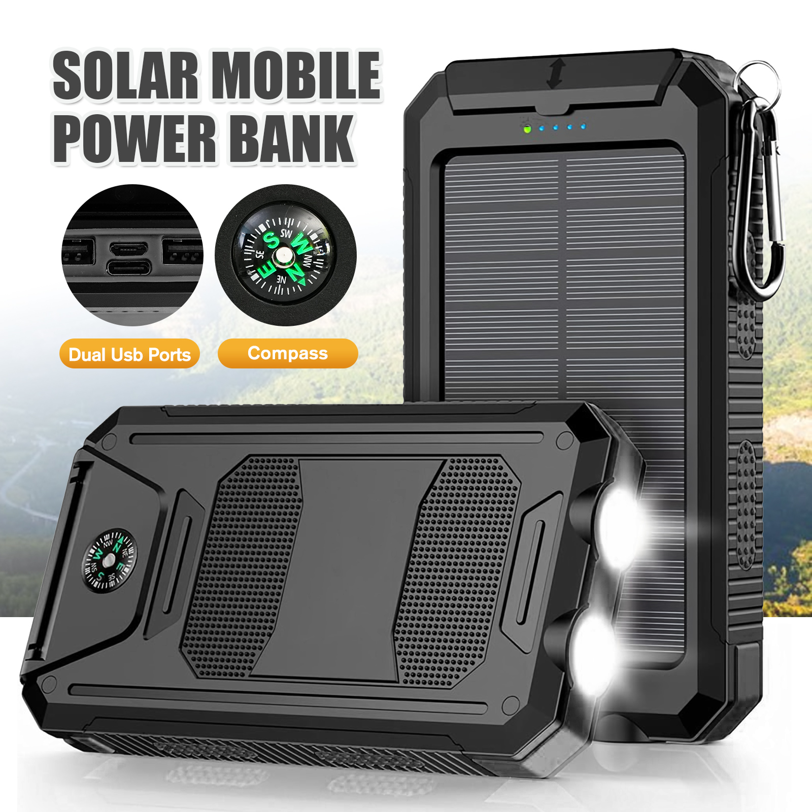 10000mAh Solar Power Bank Port - مراجعة Outdoor Power Outlet Solar وسعره