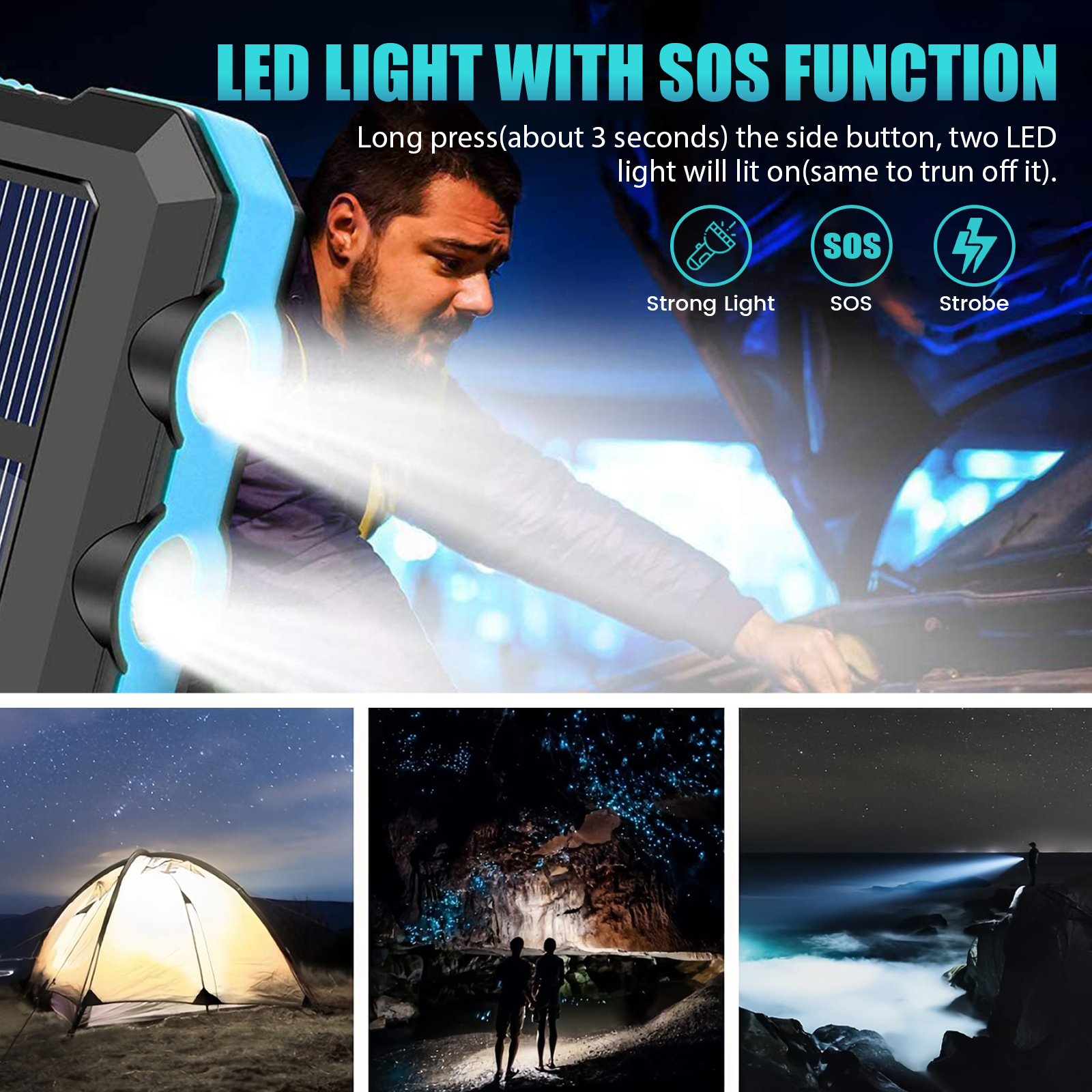 10000mAh Solar Power Bank Port - مراجعة Outdoor Power Outlet Solar وسعره