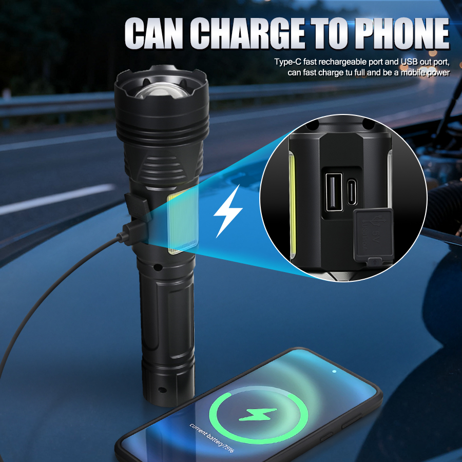 Powerful LED Handheld Flashlig - مراجعة Outdoor Usb Power Bank وسعره