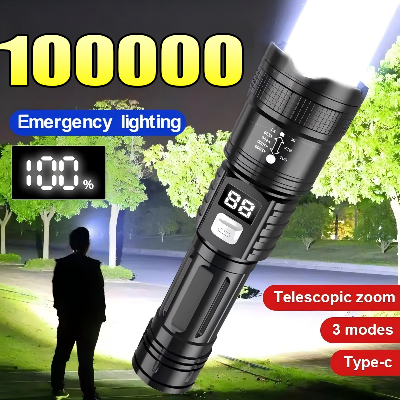 100000 High Power Led Flashlig - مراجعة Outdoor Power Meter Bike وسعره