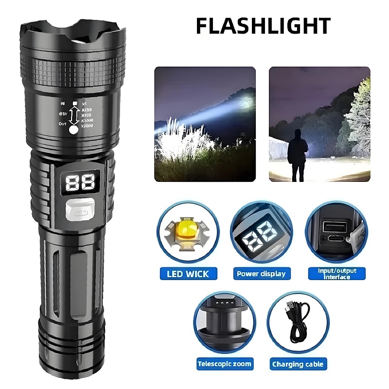 100000 High Power Led Flashlig - مراجعة Outdoor Power Meter Bike وسعره